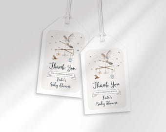 Wizard Baby Shower Favor Tags: Editable Thank You (Digital Download)