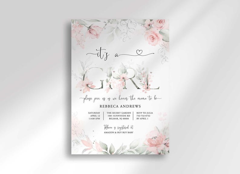 its a girl baby shower invitation