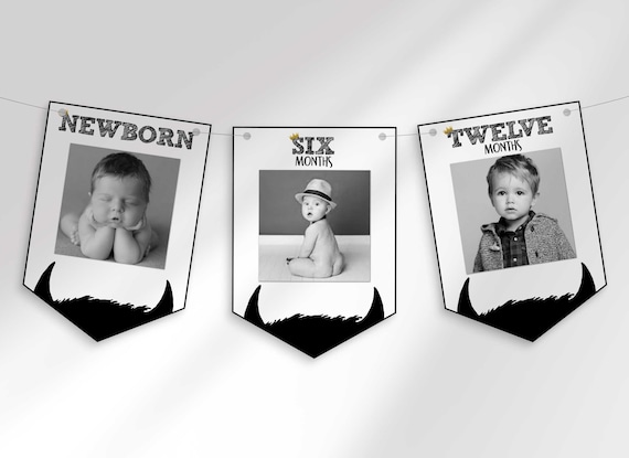 Newborn to 12 Months Where The Wild Things Are Birthday Banner | One Wild Year | Instant Digital Download | Printable Months Banner Il_570xn
