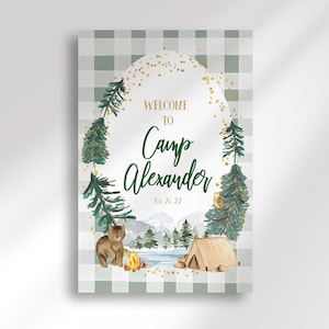 Camper First Birthday Welcome Sign: Editable Camp Theme (Digital Download) image 2