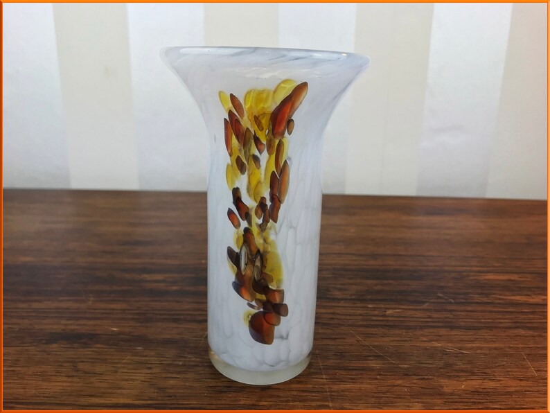 Tall Mdina Handblown Glass Vase Malta Vintage Posy Autumn Etsy