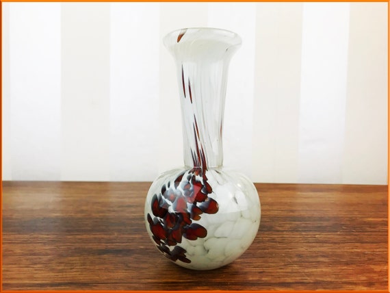 Tall Mdina Handblown Glass Vase Malta Vintage Posy Autumn Etsy