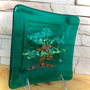 Bonsai Tree Fused Glass Plate