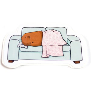 Sleeping couch potato sticker, cute die cut potato sticker