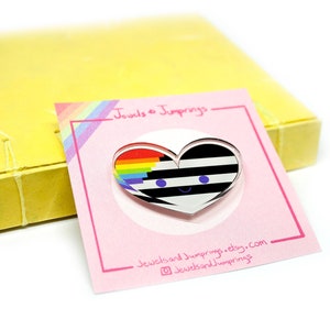 Rainbow Heart Acrylic Pin: LGBTQ Ally Pride Pin
