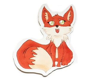 Cute Red Fox Sticker, Woodland Animal Die Cut