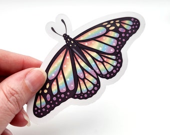 Rainbow Butterfly die cut sticker