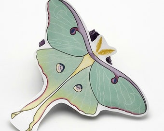 Luna moth sticker