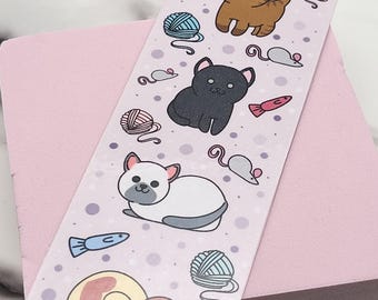 Kitten and yarn bookmark