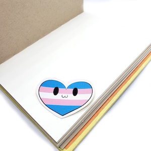 Trans pride Heart sticker, Pride love sticker, Cute die cut sticker, LGBTQ sticker