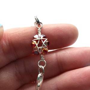 Red and silver wire wrapped star bracelet image 6