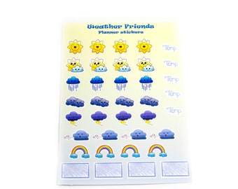 Weather planner stickers, Cute weather sticker sheet, Sticker set, planner stickers