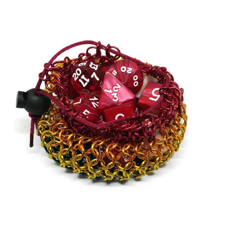 Dungeons and Dragons Rainbow chainmail dice bag