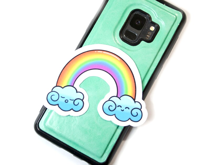 Cute Rainbow and Cloud Art Sticker, Die Cut Rainbow Stickers, Scrapbook