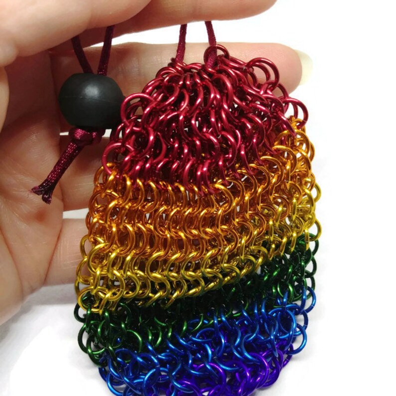 Dungeons and Dragons Rainbow chainmail dice bag