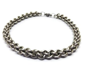 Stainless steel chainmaille rope bracelet