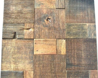 1sqm Wood Wall Tiles: Rustic Reclaimed Farmhouse Decor (11x Tiles)