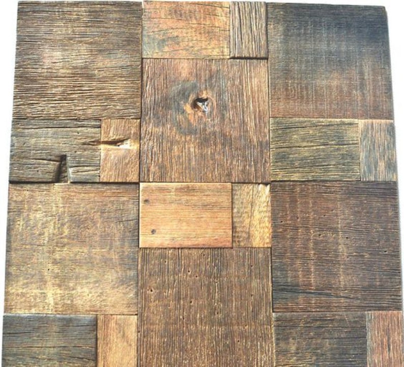 Natural Reclaimed Wood Wall Panels Rustic Wood Tiles Wall Etsy UK