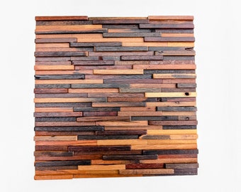 11x Tiles (1sqm) Mosaic Wood Tiles, Mosaic Tiles, Reclaimed Wood Tile, Kitchen, Rustic, Reclaimed, 3D Wall Tile, Old, Handmade, Wall Decor