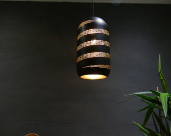 Metal Pendant Light, Black, Iron, Pendant Lights, Barrel, Stylish, Modern, Contemporary, Farmhouse, Industrial Light, Free LED Bulb