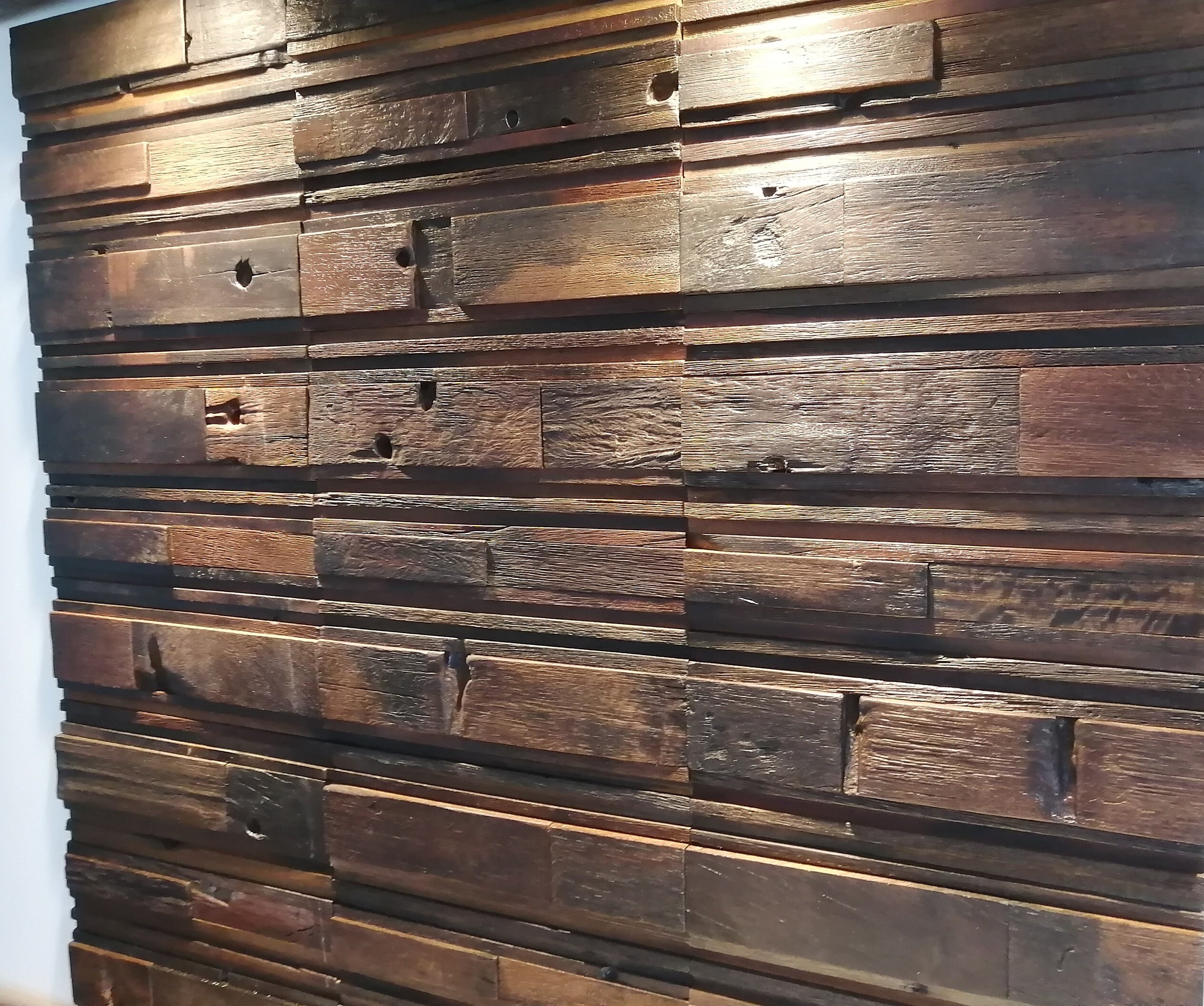 3D Reclaimed Wood Mosaic Wall Art Panels: Handmade Wall Decor - Etsy