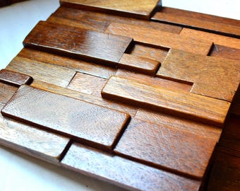 11x tiles (1sqm) Wood Wall Coverings, Cladding, Reclaimed, Decorative Wall Panels, Wooden Wall Decor, Tiles, Wooden Mosaic, Handmade Tiles