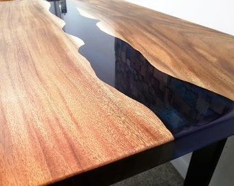 Resin Table, Epoxy Resin Table, Walnut Slab Table, River, Beach, Tables For Dining, Meeting, Coffee, Wood