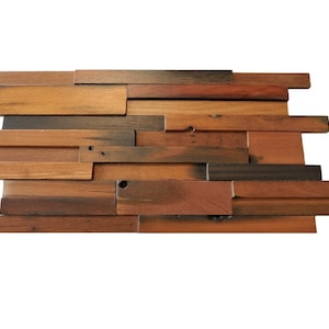 Tiles, Reclaimed Wall Tile, Interlocking Wall Panels, Reclaimed Wall Tiles, Rustic, Kitchen, Wooden Wall Decor, Wood Mosaics, Handmade