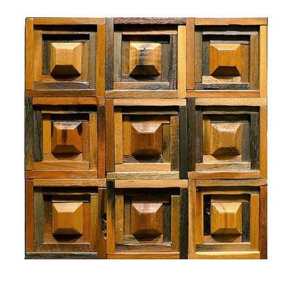 3d Wood Wall Tiles Decorative Panels Hanging Cladding Wooden Deeor Old Handmade Unique Mosaic