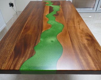 4ft x 2ft Resin Dining Table, Epoxy Resin Table, Walnut Slab Table, River, Beach, Tables For Dining, Meeting, Coffee, Wood