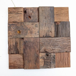 11x Tiles (1sqm) Reclaimed Wood Wall Tiles, Rustic Wall Tiles, Decorative Wall Panels, Natural Wood Tiles, Handmade, Farmhouse Wall Decor