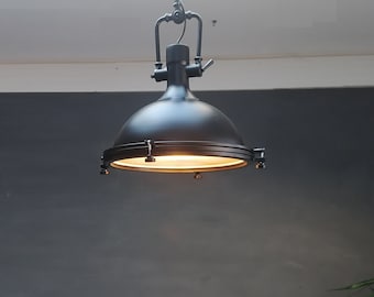 Industrial Black Metal Pendant Light, Large, Bar, Restaurant, Iron, Ceiling Lighting