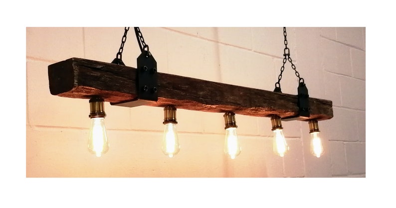 wood beam light, wood beam susended light with filament bulbs, decorative rustic beam lights, wood beam with bulbs