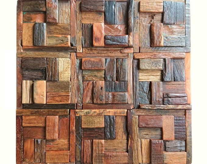 Reclaimed Wood Wall Tiles, Mosaic Wall Tiles, Kitchen Backsplash ...