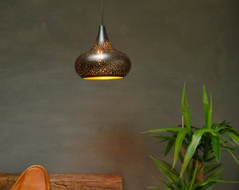 Pendant Light, Moroccan Style Pendant Light, Metal Shade, Iron Pendant Lights, Farmhouse, Industrial, Country