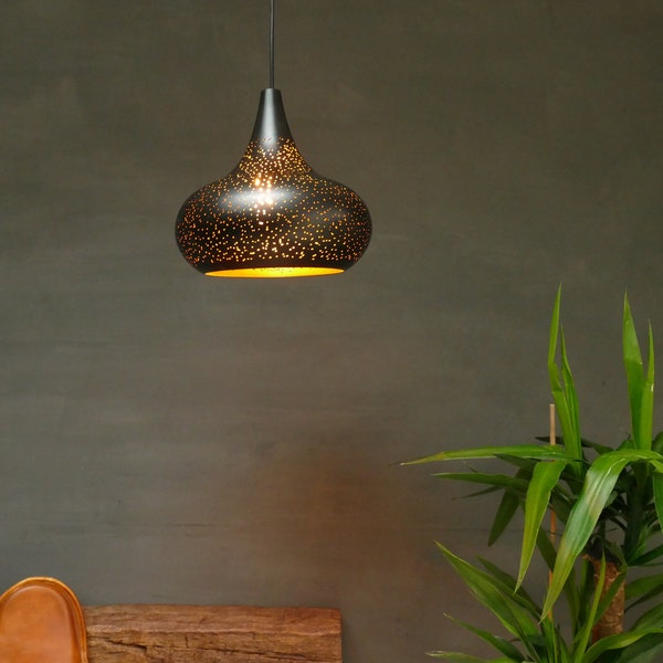 Pendant Light, Moroccan Style Pendant Light, Metal Shade, Iron Pendant Lights, Farmhouse, Industrial, Country