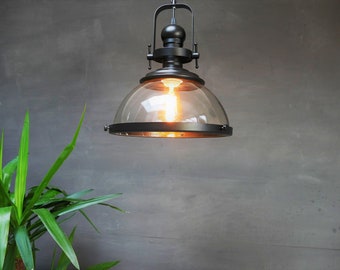 Pendant Light, Industrial Pendant Lights, Vintage, Globe, Metal Glass Lights, Farmhouse, Industrial Light, Country, Free 40w Filamanet Bulb