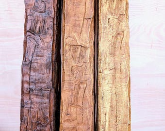 Aged Oak Faux Wood Ceiling Beam: 4m Hand Hewn PU Beam