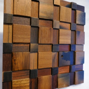 1sqm (11 Tiles) Wall Tile, Wood Mosaic Tiles, Kitchen Back Splash, Wood Backsplash Tiles, Reclaimed, Wall Art, 3D Wall Tile, Handmade