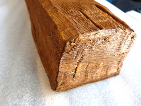 Faux Wood Fireplace Mantel, Lightweight, Hand Stained Decorative Beam