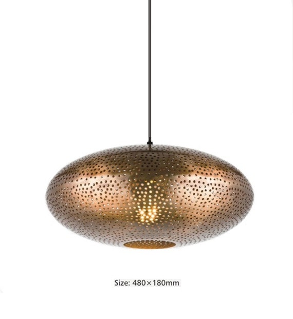 Brass Pendant Lights Moroccan Metal Pendant Light Sphere Shape Lamp Shade Modern Contemporary Ceiling Light Comes With E27 Bulb