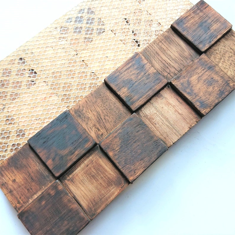 Reclaimed Wood Wall Tiles Mosaic Wall Tiles Kitchen Etsy