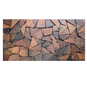 1.1sqm (6 Tiles) Reclaimed Wall Tiles, Mosaic Wall Art, Wood Wall Tiles, Wall Cladding, Decorative, 3D Wall Tiles, Handmade Wall Panels