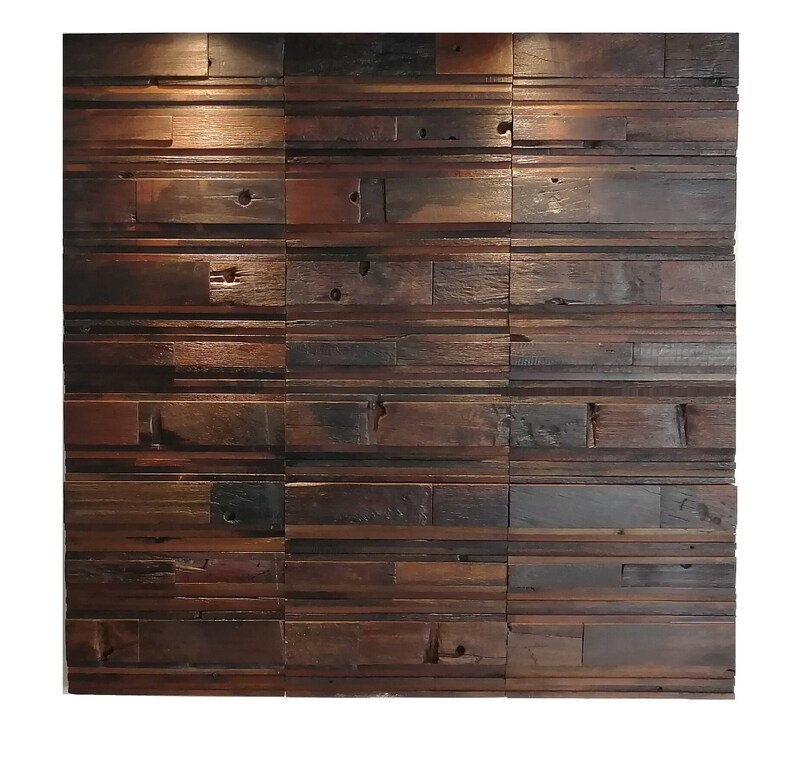 3D Reclaimed Wood Mosaic Wall Art Panels: Handmade Wall Decor - Etsy