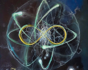 Unendliche Potenziale | Quantenmechanik | Unendlichkeit | Visionäre Kunst von @ipullypassion | Intuitives Energetisches Gemälde | Leinwand Druck