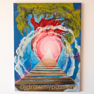 Into the Heart | Trust Yourself | Visionary art by @idrawmypassion | Intuitive Energetic Painting | Canvas Print