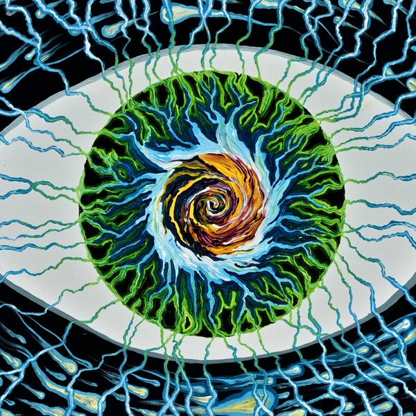 Eye of a Vision | Visionary art by @idrawmypassion | Intuitive Energetic Painting | Print on canvas