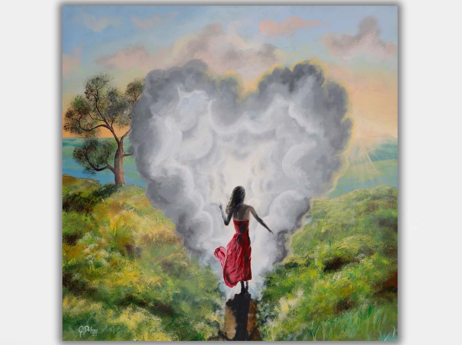 Liebe | Mystische Landschaft | Dekor Kunst | Inspiration | Herz Dekor | Visionäre Kunst von @AttractPassion| Leinwand Druck