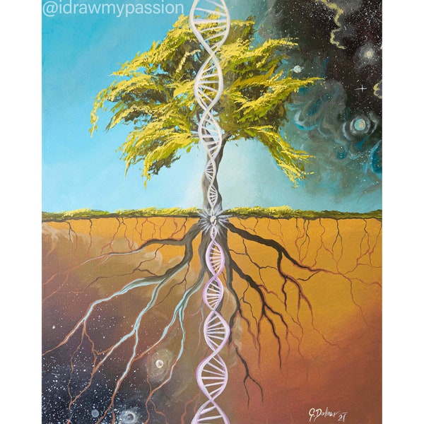 The Seed of Life | Visionary art by @idrawmypassion | Intuitive Energetic Painting | Print on Canvas