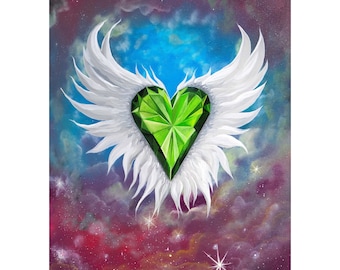 Transzendenz | Herz Aktivierung | Herzchakra | Engel Gemälde | Visionäre Kunst von @AttractPassion | Leinwand Druck